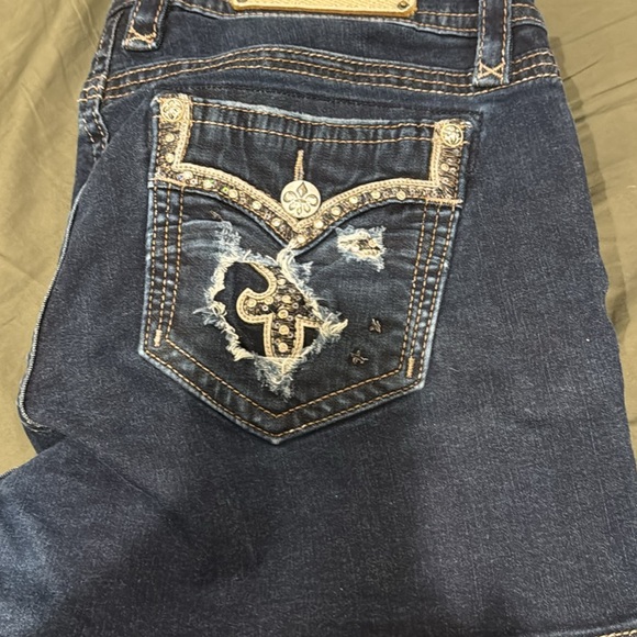Rock Revival Women's Dark and Light Blue Jeans - Picture 7 of 11